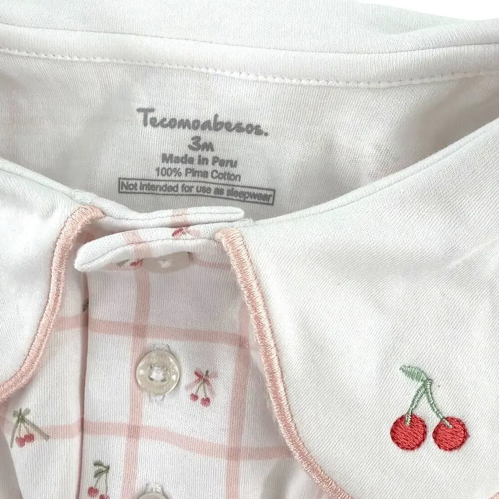 Tecomoabesos Cherry Pima Romper Pink Size 3M